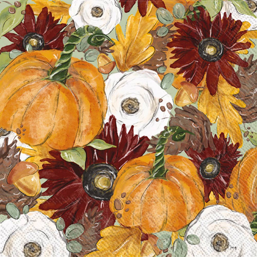 Fall Foliage Autumn Paper Cocktail Napkin 20 Ct - Purpose + Passion Boutique