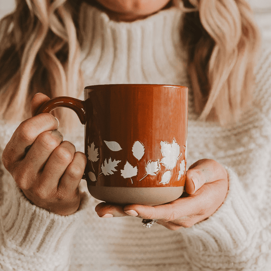 Fall Leaves Stoneware Coffee Mug - Purpose + Passion Boutique