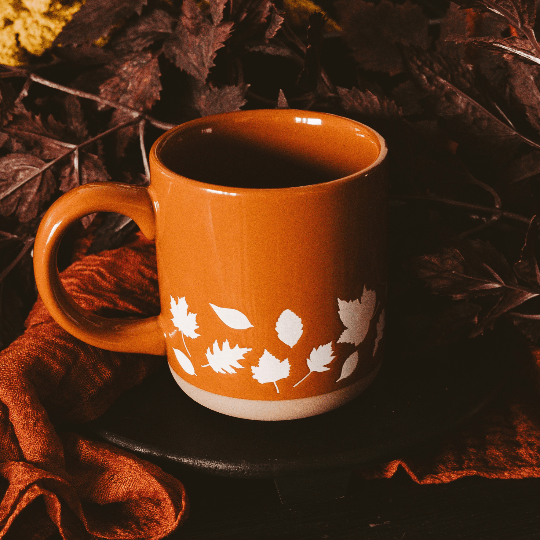 Fall Leaves Stoneware Coffee Mug - Purpose + Passion Boutique