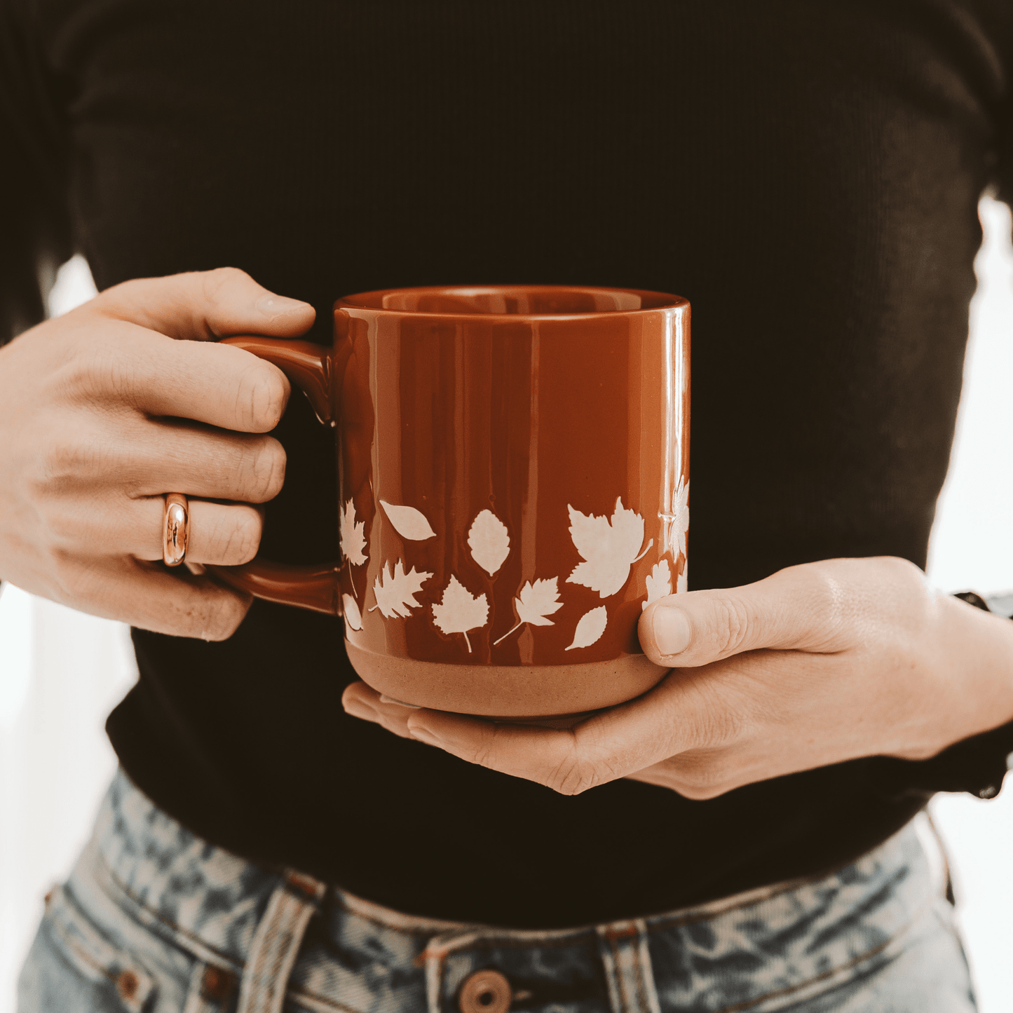 Fall Leaves Stoneware Coffee Mug - Purpose + Passion Boutique