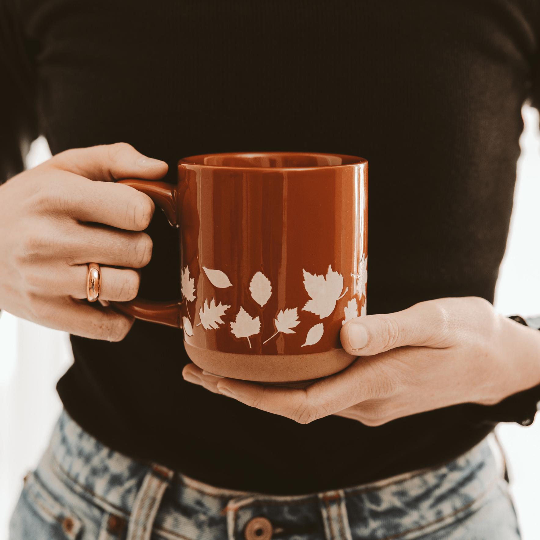 Fall Leaves Stoneware Coffee Mug - Purpose + Passion Boutique