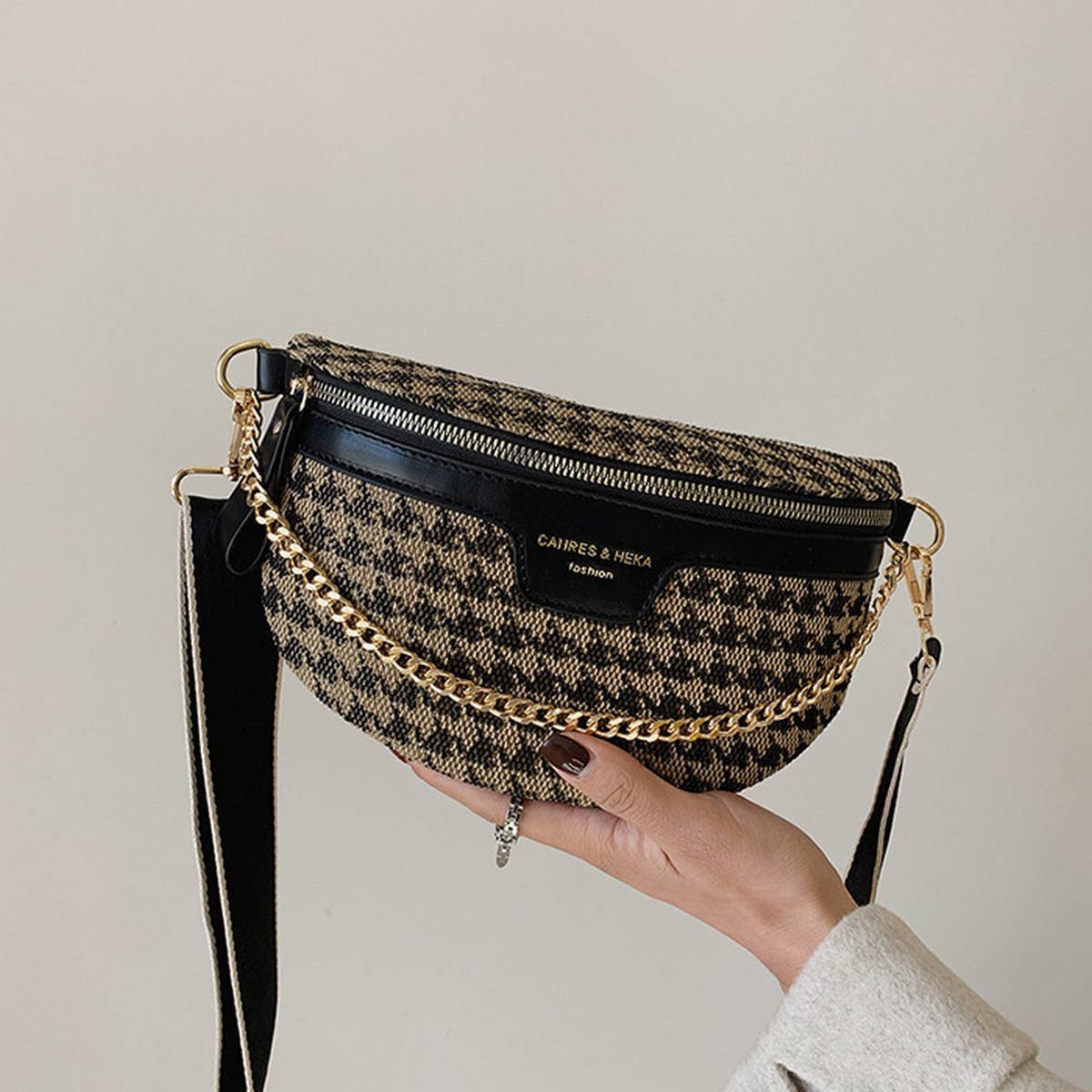 Fall Print Chain Strip Bum Bag - Purpose + Passion Boutique