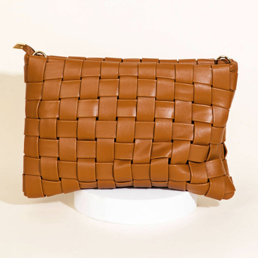 Faux Leather Basket Weave Bag - Purpose + Passion Boutique