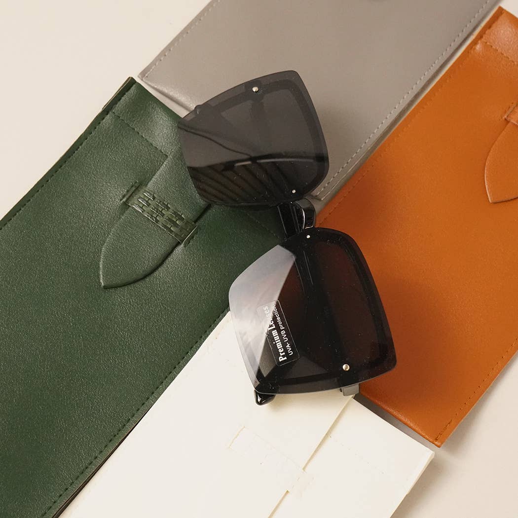 Faux Leather Sunglasses Pouch - Purpose + Passion Boutique