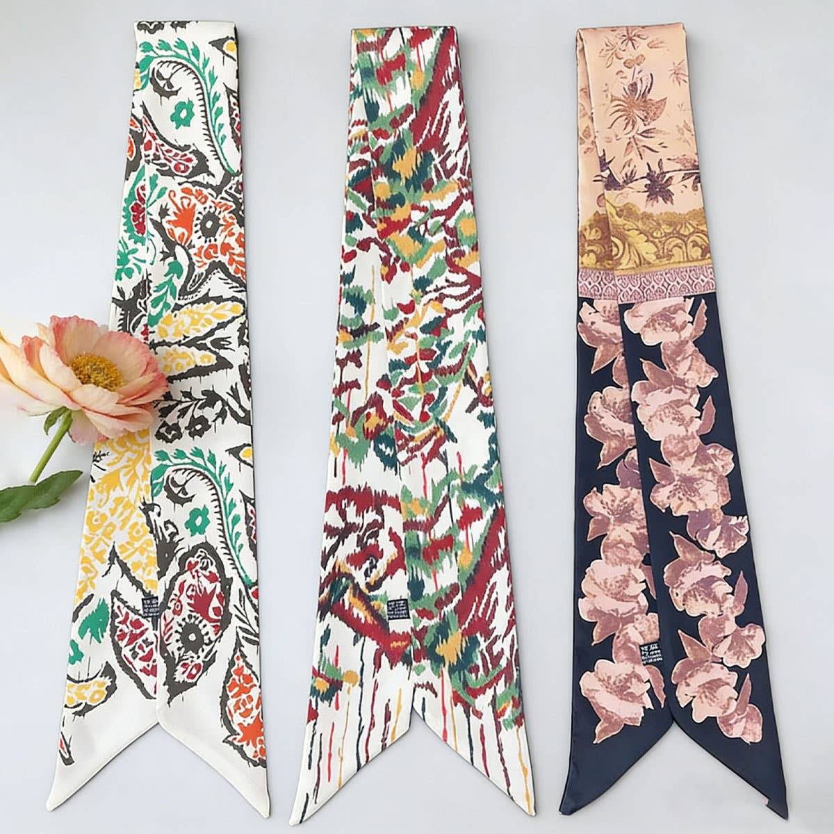 Floral Twillie Scarf for Bag