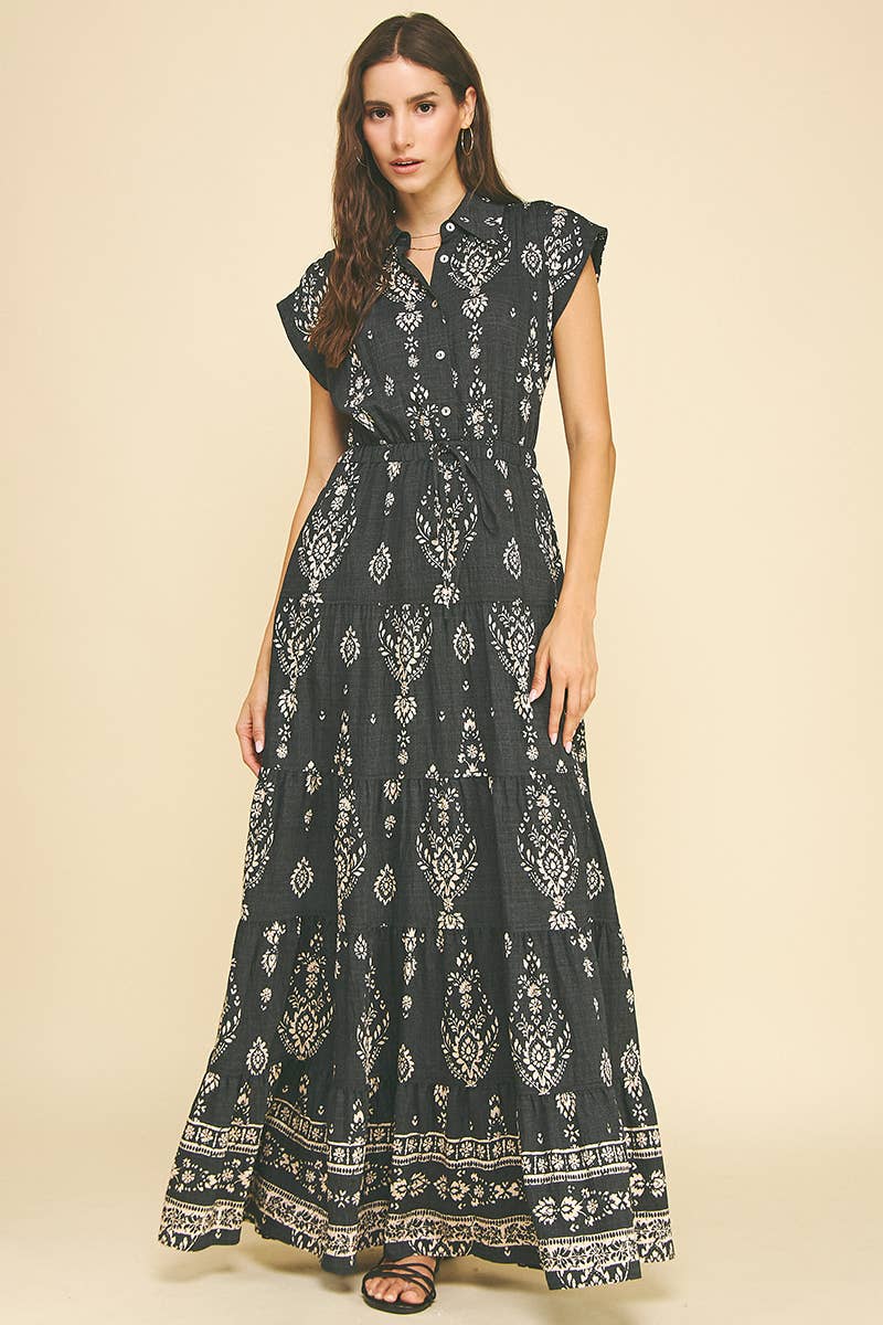 Black Tiered Maxi Dress