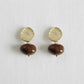 Vintage Inspired Amber Swirl Geometric Stud Earrings