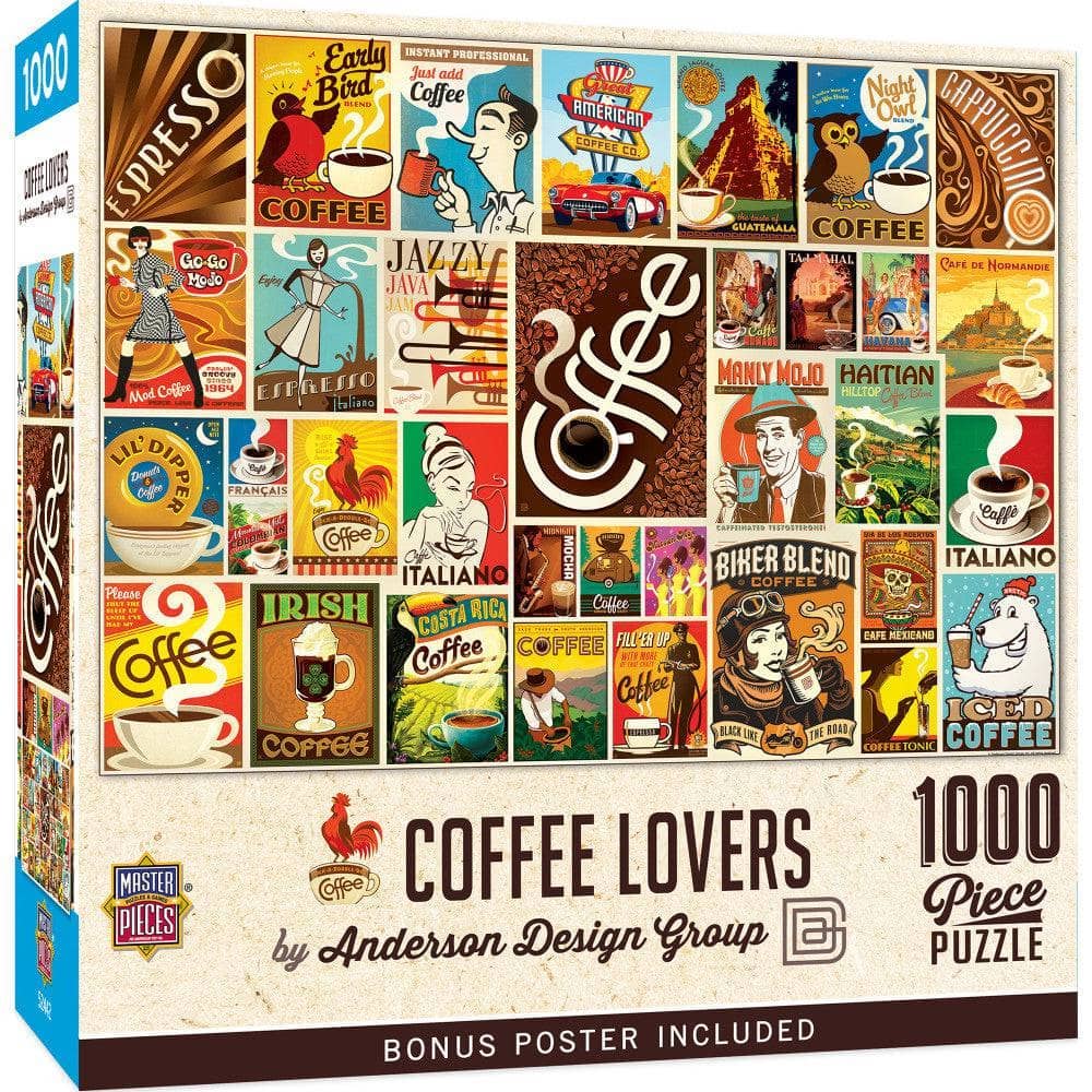Coffee Lovers Vintage Posters 1000 Piece Jigsaw Puzzle