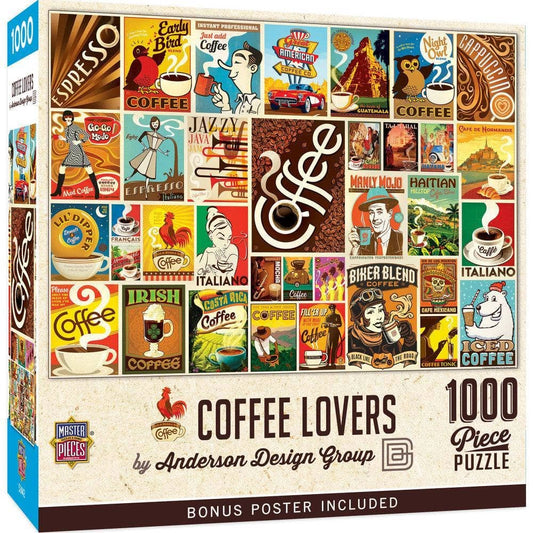 Coffee Lovers Vintage Posters 1000 Piece Jigsaw Puzzle