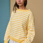 Yellow Striped Crewneck Sweater