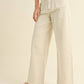 Washed Beige Straight Wide Leg Pants