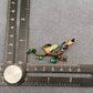 Magpie Standing On A Branch Enamel Brooch
