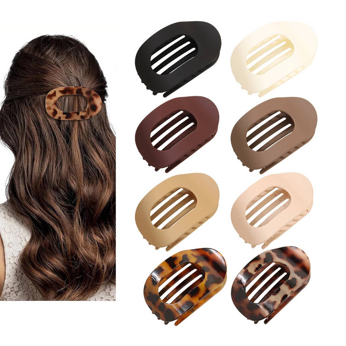 Flat Oval Hair Clip - Purpose + Passion Boutique