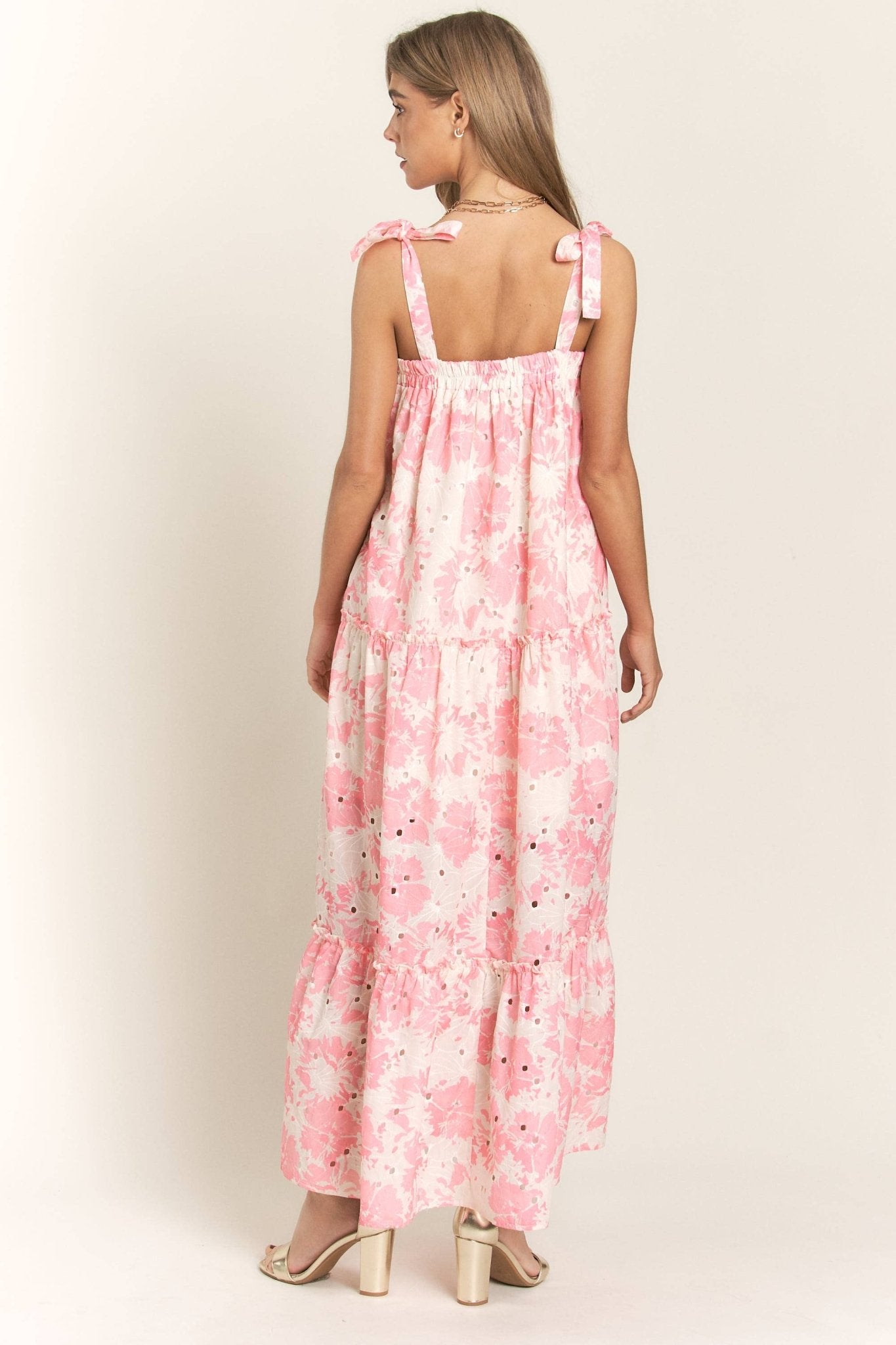 Floral Bandeau Maxi Dress - Creamy Rose - Purpose + Passion Boutique
