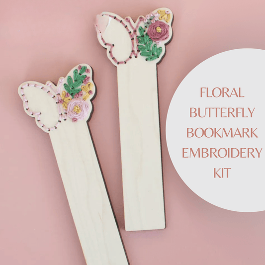 Floral Butterfly Bookmarks DIY Embroidery Kit (Set of 2) - Purpose + Passion Boutique