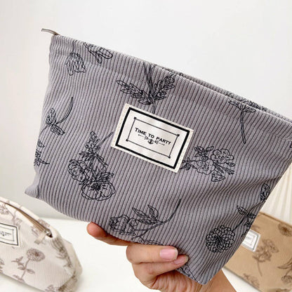 Floral Corduroy Portable Storage Bag - Purpose + Passion Boutique