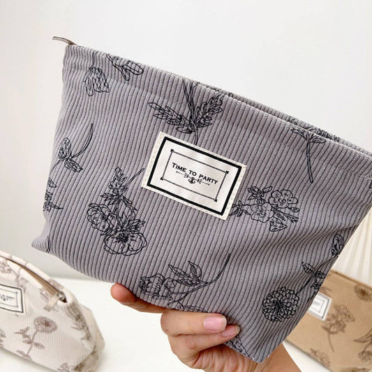 Floral Corduroy Portable Storage Bag - Purpose + Passion Boutique