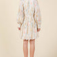Floral Creme Long Sleeved Mini Shirt Dress - Purpose + Passion Boutique