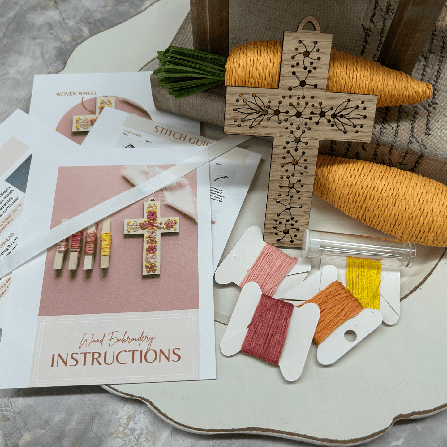 Floral Cross DIY Embroidery Kit - Purpose + Passion Boutique