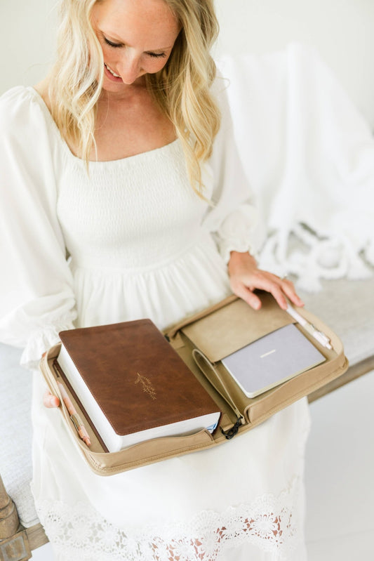 Floral Debossed Bible Case Holder - Purpose + Passion Boutique