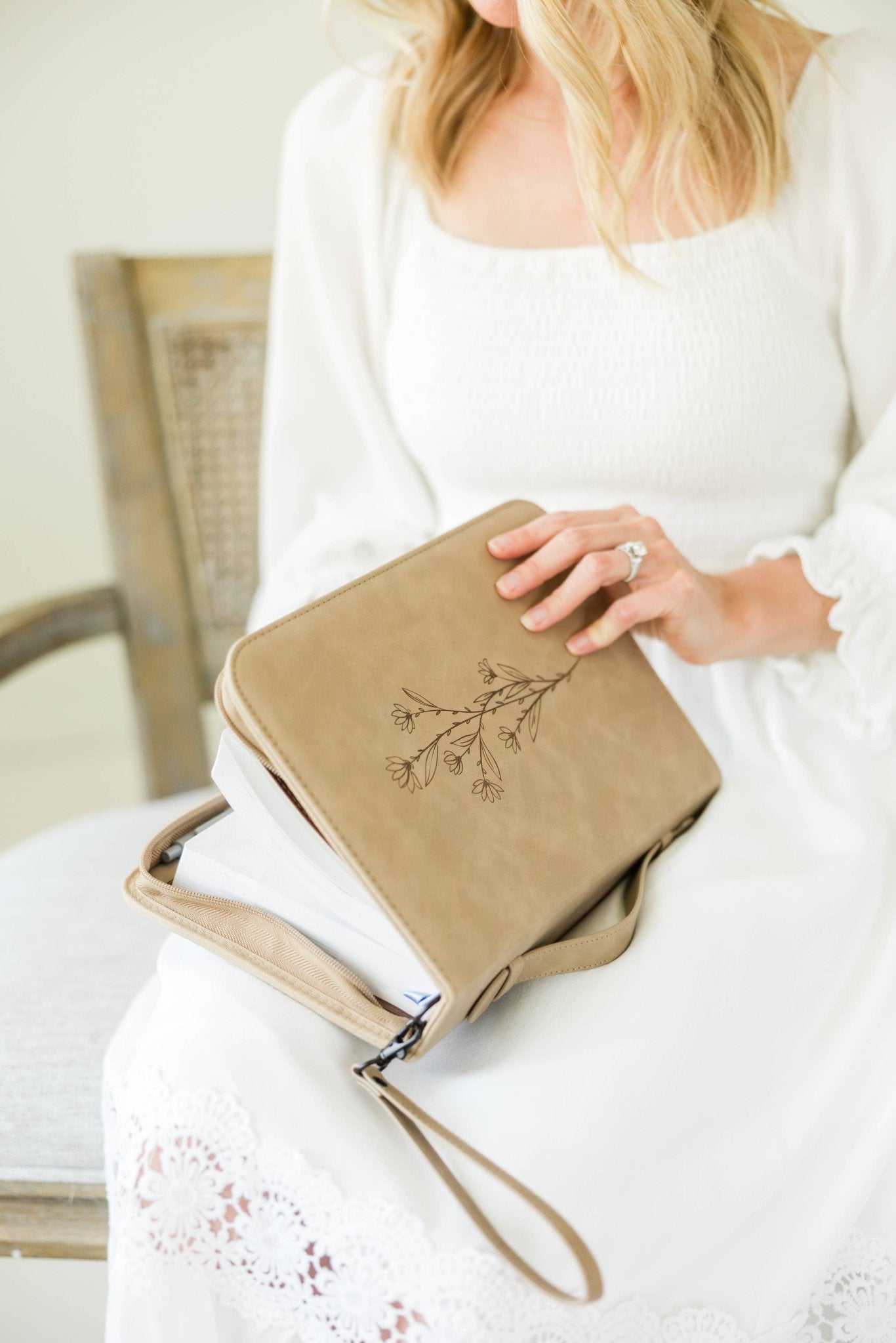 Floral Debossed Bible Case Holder - Purpose + Passion Boutique