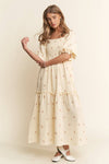Floral Embroidered Tiered Maxi Dress - Purpose + Passion Boutique