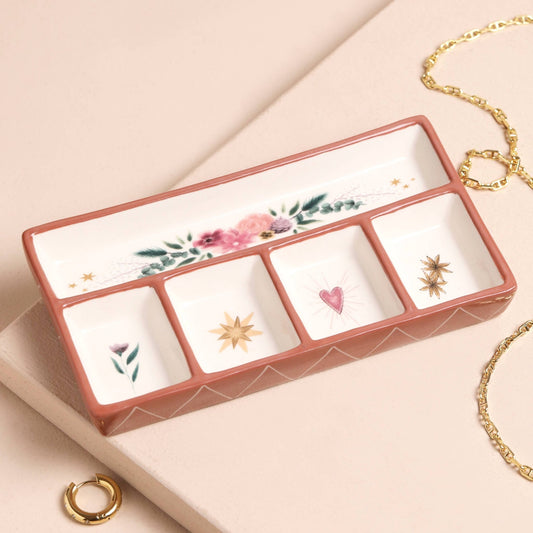 Floral Heart Ceramic Trinket Tray - Purpose + Passion Boutique