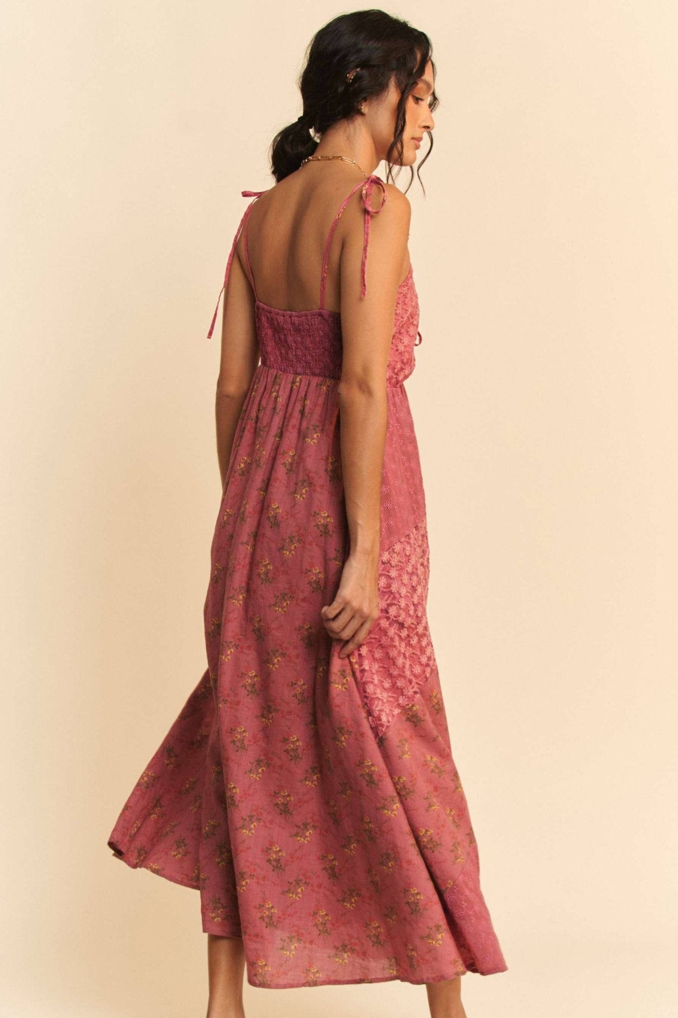 Floral Lace Mix Patchwork Slip Dress - Purpose + Passion Boutique