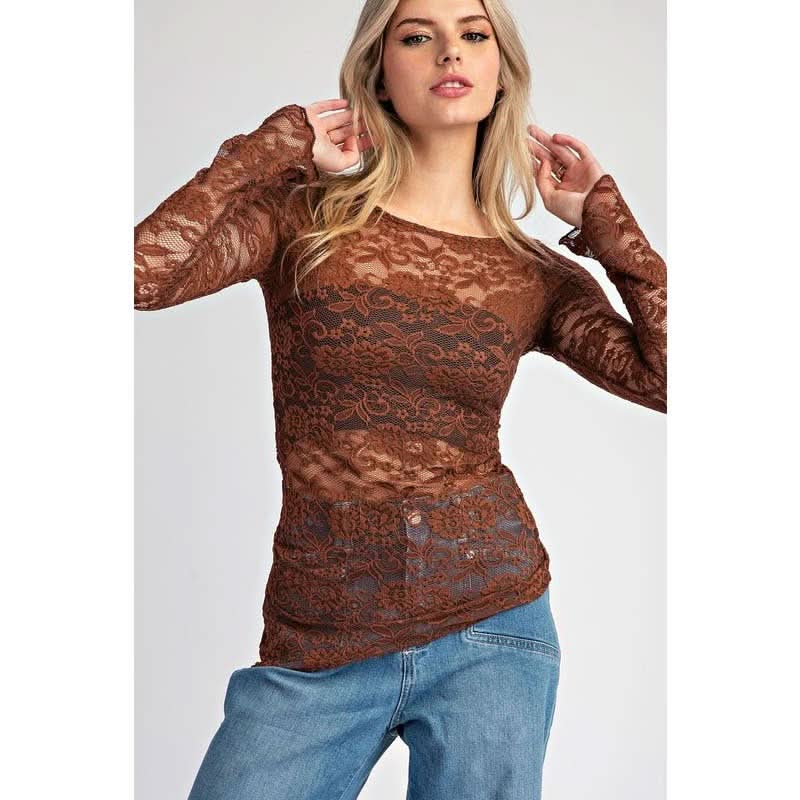 Floral Lace Top - Purpose + Passion Boutique