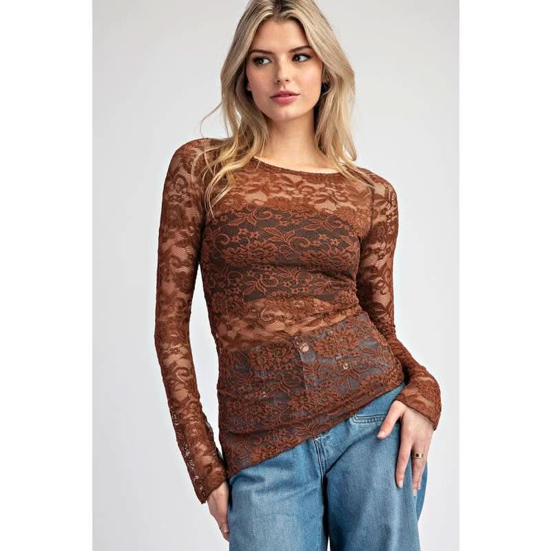 Floral Lace Top - Purpose + Passion Boutique