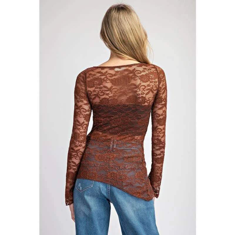 Floral Lace Top - Purpose + Passion Boutique