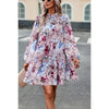 Floral Pink Tiered Sleeve Ruffle Hem Smock Dress - Purpose + Passion Boutique
