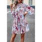 Floral Pink Tiered Sleeve Ruffle Hem Smock Dress - Purpose + Passion Boutique