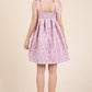 Floral Pink/Purple Jacquard Babydoll Mini Sundress - Purpose + Passion Boutique