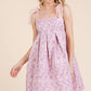Floral Pink/Purple Jacquard Babydoll Mini Sundress - Purpose + Passion Boutique