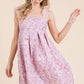 Floral Pink/Purple Jacquard Babydoll Mini Sundress - Purpose + Passion Boutique