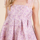 Floral Pink/Purple Jacquard Babydoll Mini Sundress - Purpose + Passion Boutique