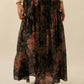 Floral - Print Smocked Drop - Waist Ruffle Maxi Skirt - Purpose + Passion Boutique