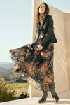 Floral - Print Smocked Drop - Waist Ruffle Maxi Skirt - Purpose + Passion Boutique