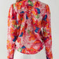 Floral Print Tie Neck Blouse - Purpose + Passion Boutique