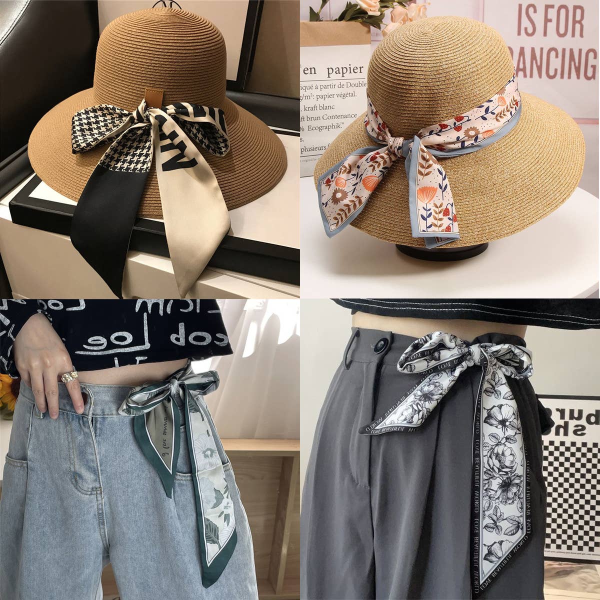 Floral Scarf Hair Tie Ribbon - Purpose + Passion Boutique