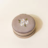 Floral Tan Round Velvet Jewelry Case - Purpose + Passion Boutique