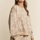 Floral Taupe Drop Shoulder Long Sleeve Sweater - Purpose + Passion Boutique