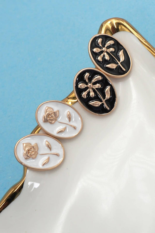 Flower Gold Edge Stud Earring - Purpose + Passion Boutique