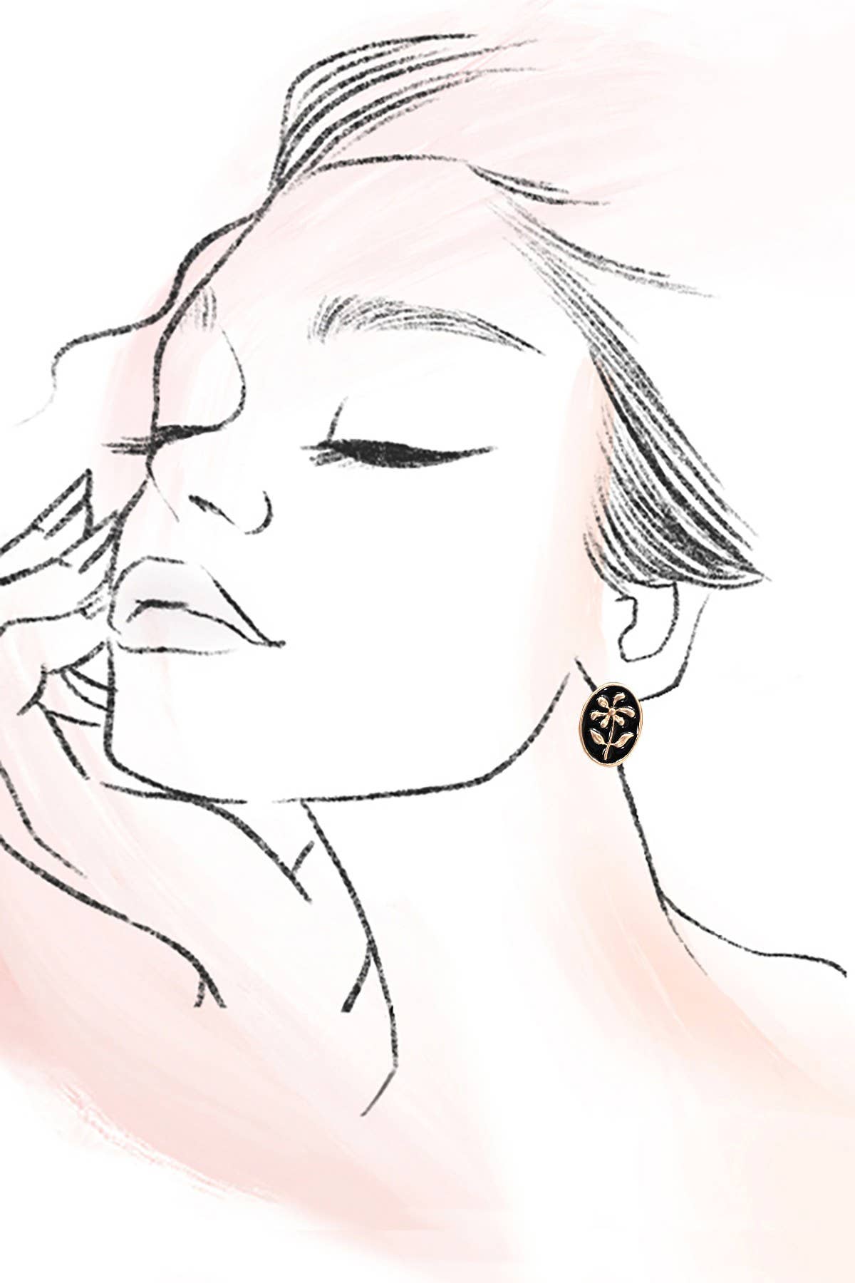 Flower Gold Edge Stud Earring - Purpose + Passion Boutique