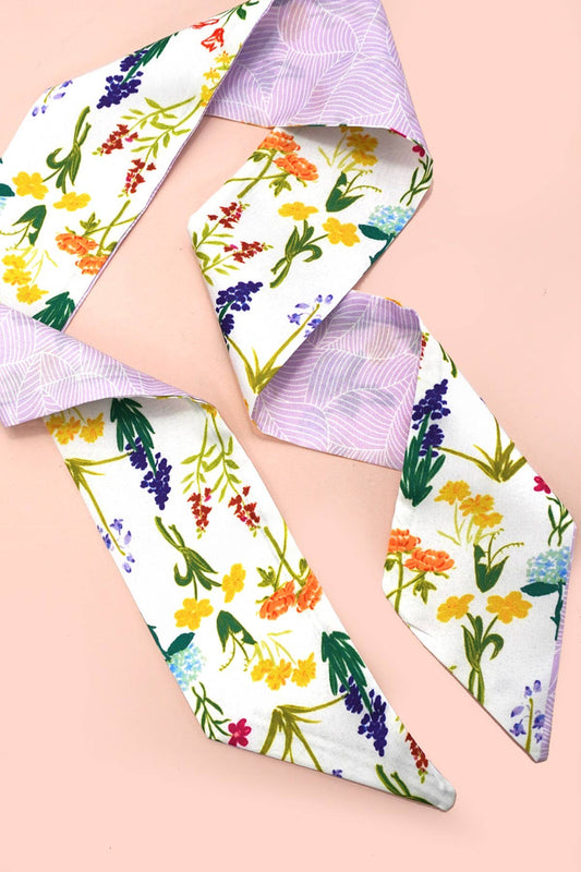 Flower Skinny Twilly Scarf - Purpose + Passion Boutique