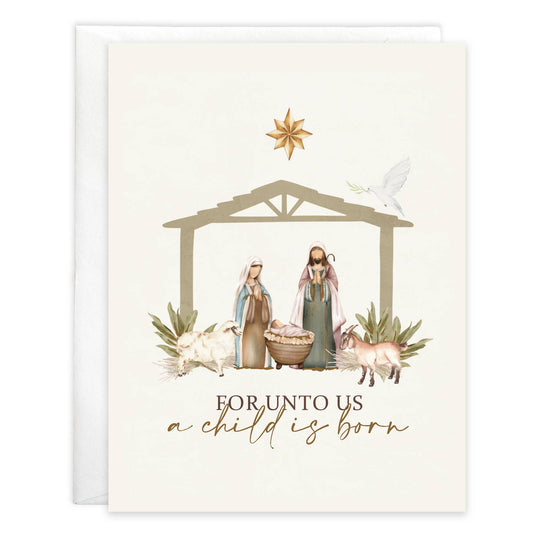 For Unto Us Scripture Christmas Card - Purpose + Passion Boutique