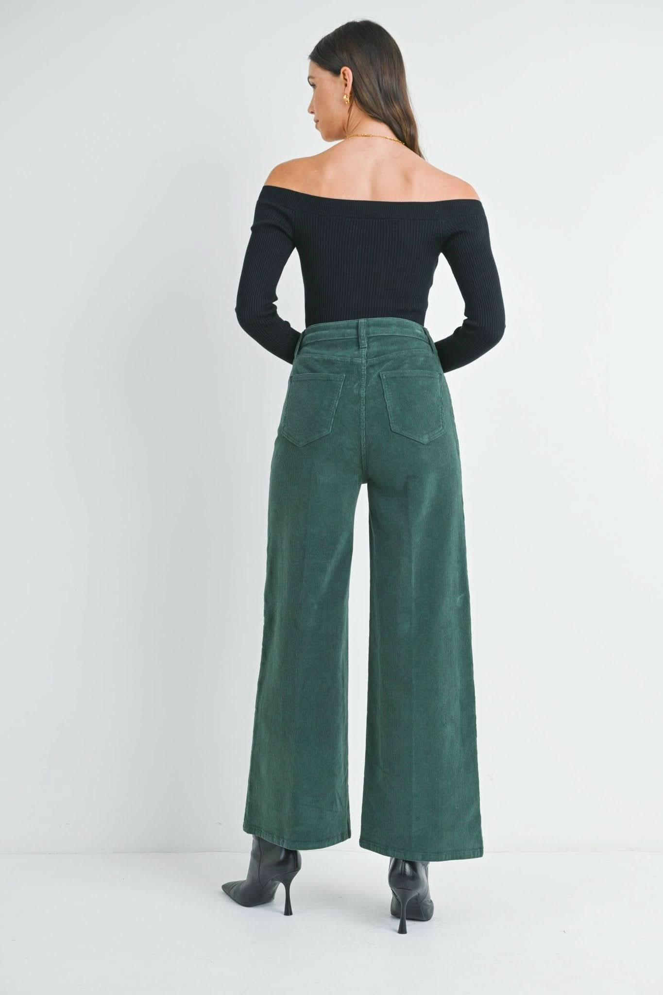 Forest Green Wide Leg Corduroy - Purpose + Passion Boutique