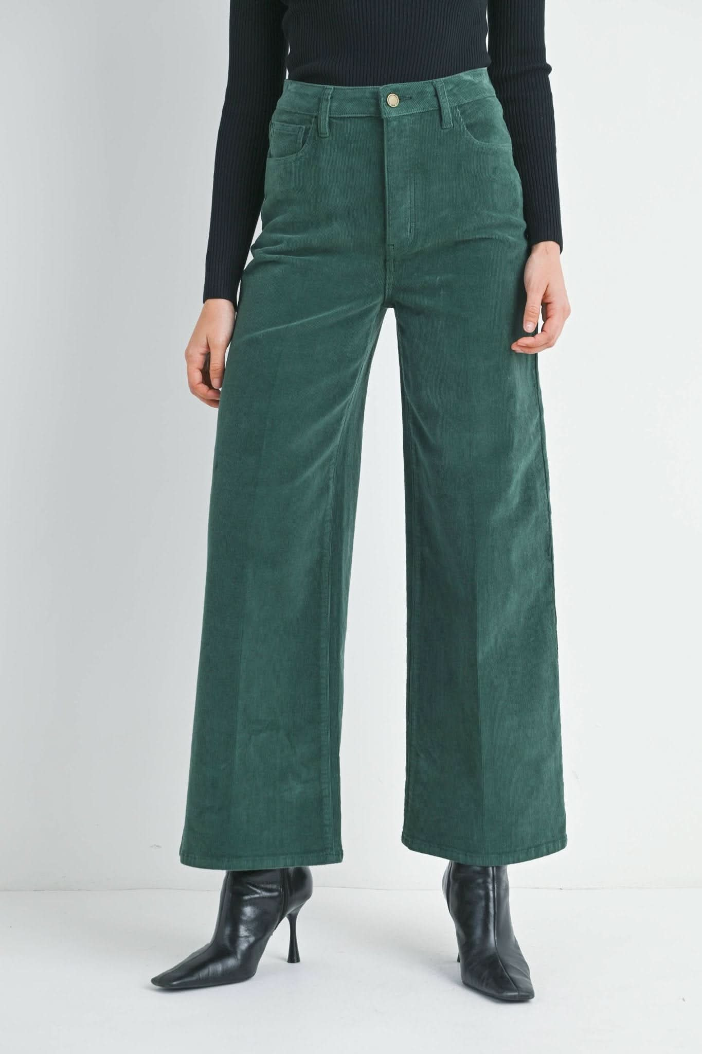 Forest Green Wide Leg Corduroy - Purpose + Passion Boutique