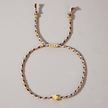 Four - Color Cotton Cross Adjustable Bracelet - Purpose + Passion Boutique